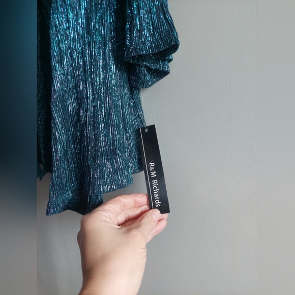 R&M Richards Metallic 2 piece drapey Cardigan & top blouse New sz 2X - Picture 4 of 9